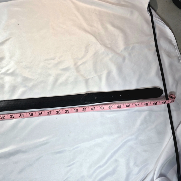 Men's Leather Western Style Belt Brown Black Stitching Silver Buckle Size 42 - Picture 14 of 14